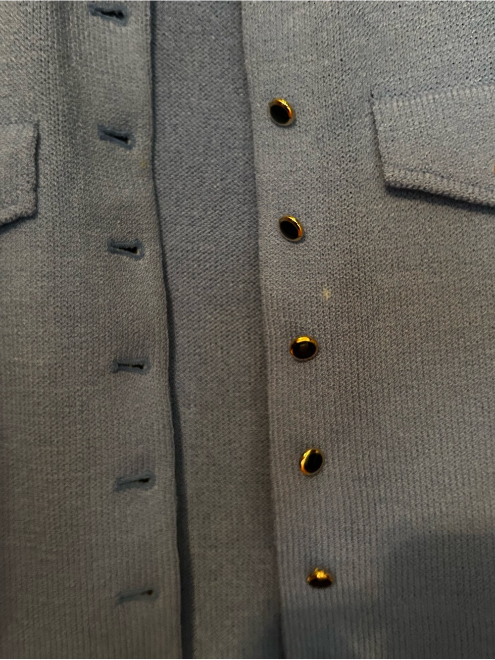 St. John Blue Button-Front Knit Jacket - Picture 9 of 11